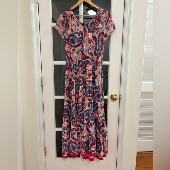 SOFT SURROUNDINGS Kara Paisley Tiered Boho Dress - size L - Picture 4 of 10